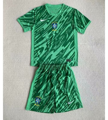Brasilien Målmand Udebanesæt Børn Copa America 2024 Kort ærmer (+ korte bukser)